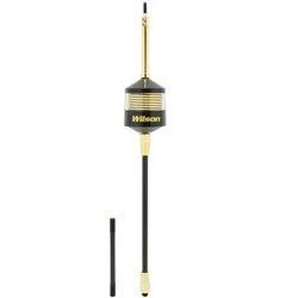 Wilson 50th Anniversary Edition T2000 Series High Power Mobile CB Trucker Coil Antenna for In-Vehicle Technology, 3/8 x 24 Chromed Brass Fit, 10 & 5 Black Shafts, 10-Gauge Gold Plated Wire, 26 MHz to 30 MHz Coverage, Stainless Steel, 1.53 lbs
