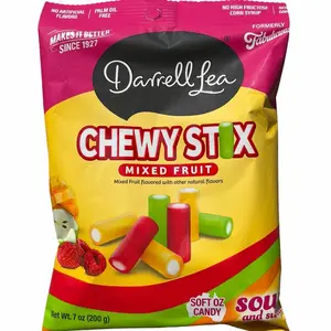 Darrell Lea Chewy Stix - Mixed Fruit - Sour & Sweet Soft OZ Candy - 7 oz bag