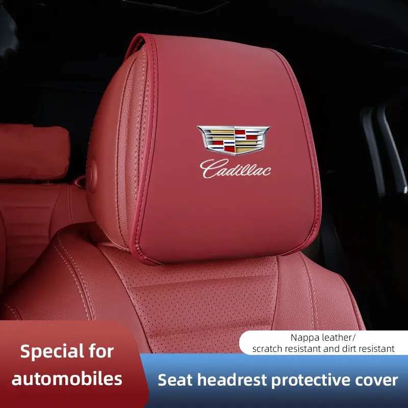 Car Headrest Covers Seat Head Rest Protector Auto Front Seat Rest Interior Decoration For Cadillac Escalade CTS ATS XTS CT4 CT5 XT5 XT4 XT6 CT6 Lyriq SRX ELR Celestiq EXT XLR
