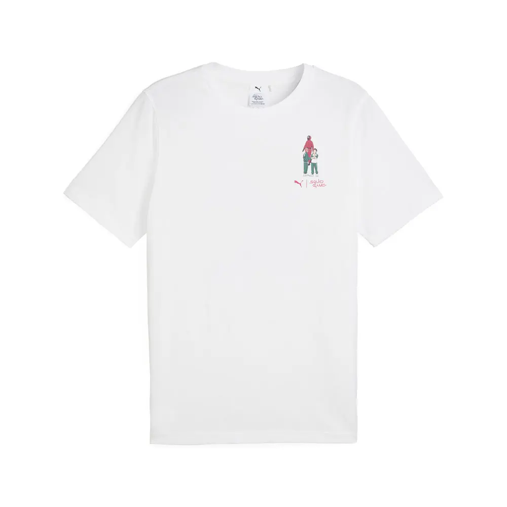 PUMA Mens X Squid Game Graphic Crew Neck Short Sleeve Casual Tops Casual - White