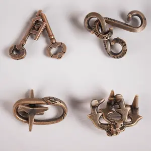 6PC-Metal Brain Teaser Puzzles Logic Metal Puzzle for Adult Kid Toy Unique Wire Puzzles with Buckle & Winding Structures Safe for Kids & Adults