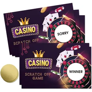 50 Pcs Casino Scratch Off Game Cards Funny Casino Night Scratch Cards for Gambling Party Birthday Party Lottery Prize Raffle Tickets Favors Business Promotion Customer Reward Dare Card