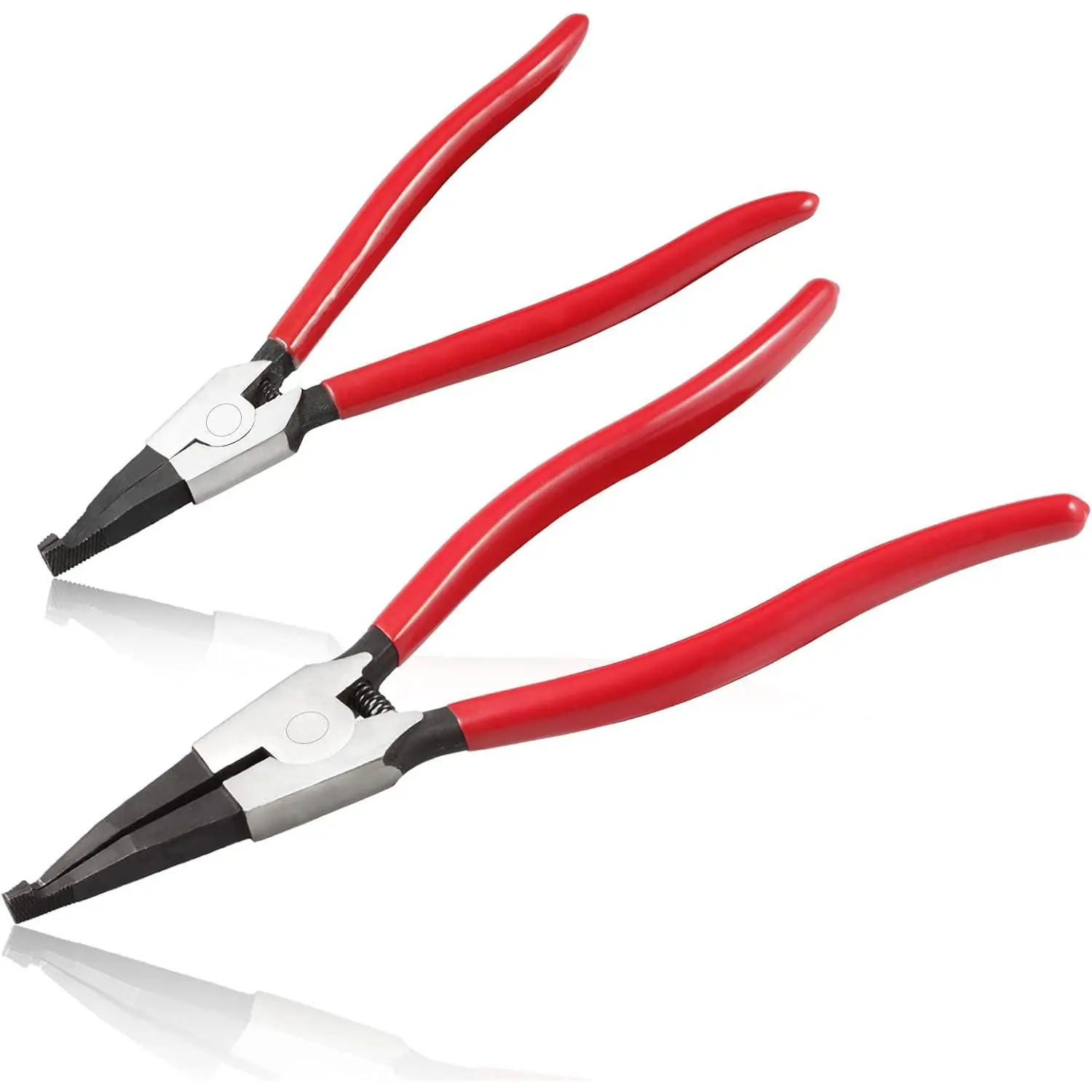 2 count Heavy Duty Lock Ring Pliers Set Flat Snap Ring Pliers Special Circlip Pliers Reverse Pliers Retaining Ring Pliers Ring Opening Pliers Spreader Pliers for Transmission Transfer Cases