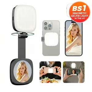 Magnetic Selfie Light for Phones LED Selfie Ring Light 360° LED Ring Light with MagSafe Portable Rechargeable Selfie & Fill Light with Mirror & Phone Stand Perfect Gift for girls for Makeup Live Streaming & Video Calls