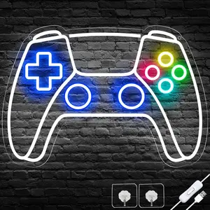 Gamer Neon Sign - Gamepad Shaped LED Neon Sign for Gaming Room Decor, Ideal  for Teens and Boys