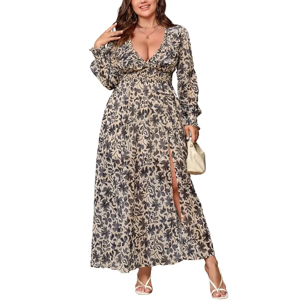 EYWOL Plus Size Curvy Boho Maxi Dress