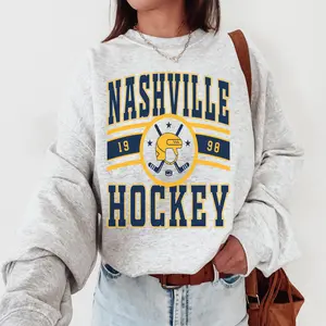 Nashville Hockey Sweater, Vintage Nashville Sweatshirt, Predators Sweater, Predator Shirt, Gift for fan, Retro Nashville Ice Hockey Comfort