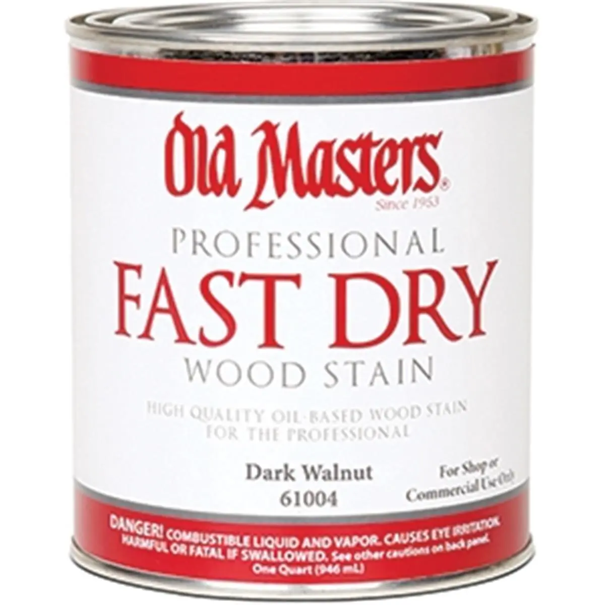 Old Masters 61004 Dark Walnut Fast Dry Wood Stain - 1 Quart
