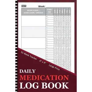 Daily Medication Log Book: 52-Week Daily Medicine Tracker | Easy-to-Use Pill Organizer & Dosage Record Notebook | Large Print Journal for Seniors, Patients & Caregivers (The Daily Dose)