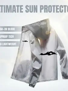 All-Weather Shield Hooded Jacket, Upf 50+ Sun Block, Windproof & Lightweight, Slim-Fitting, Casual Style, All Seasons