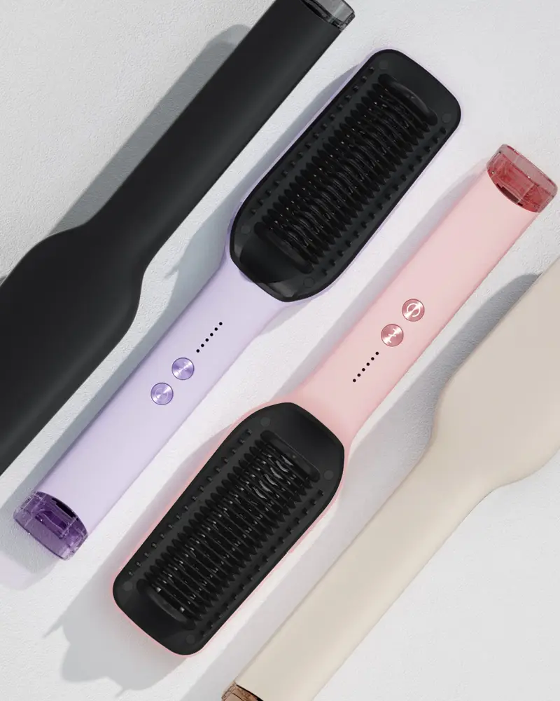【CLEARANCE SALE】Umitec Hair Straightener Comb for Frizz-Free Hair with 5 Temp Settings & Dual Voltage Negative ion Salon Hair Brush Comfort