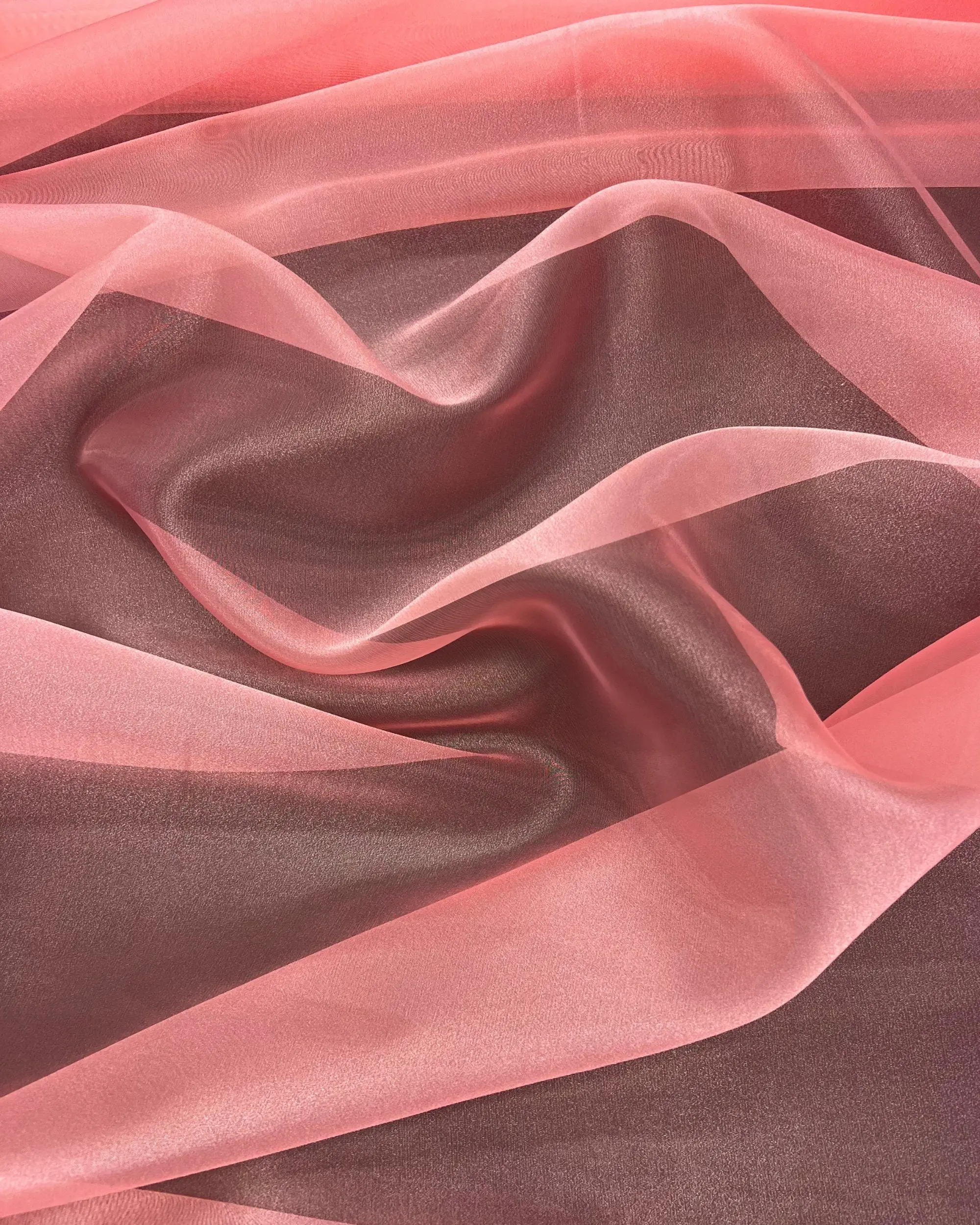 Coral Crystal Organza