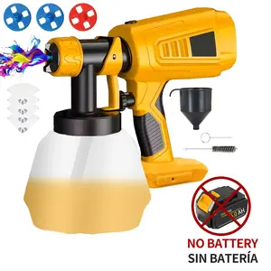 1000ML Cordless Handheld Paint Sprayer Kit, 20V Electric Tool with 4 Nozzles, Adjustable Flow & Paint Sprayer Accessories, Compatible with Yellow Slide Batteries for Home Painting, Furniture DIY