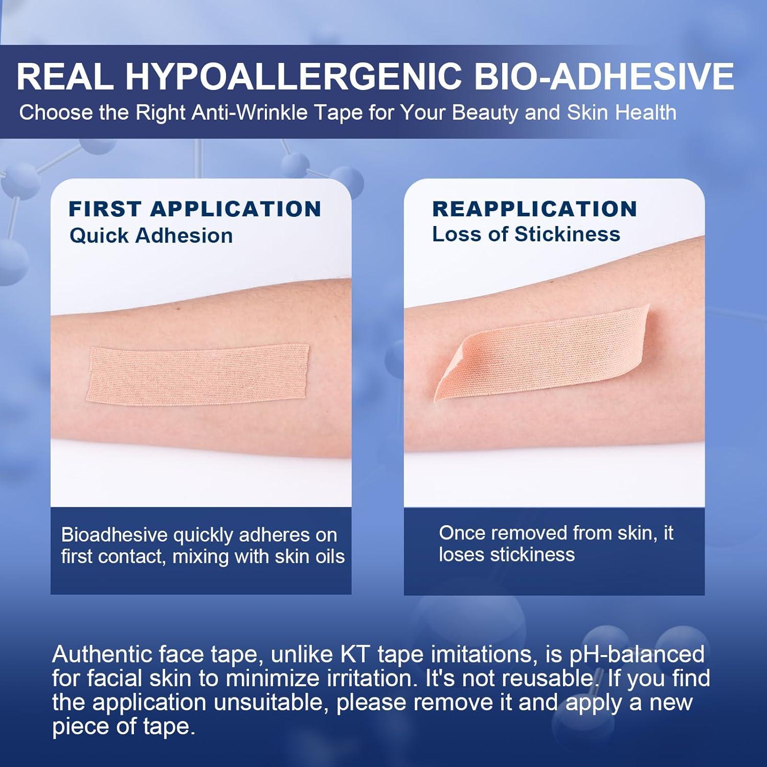 Anti Wrinkle Face Tape| Facial Myofascial Lift Tape for Skin| Wrinkle Tape for Face & Forehead| Facial Tape for Wrinkles| Anti Aging Tape for Wrinkles Overnight 2 Rolls