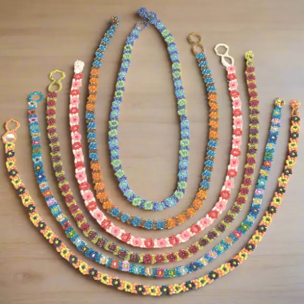 Handmade Glass Bead Flower Necklace - Fair Trade-Guatemala