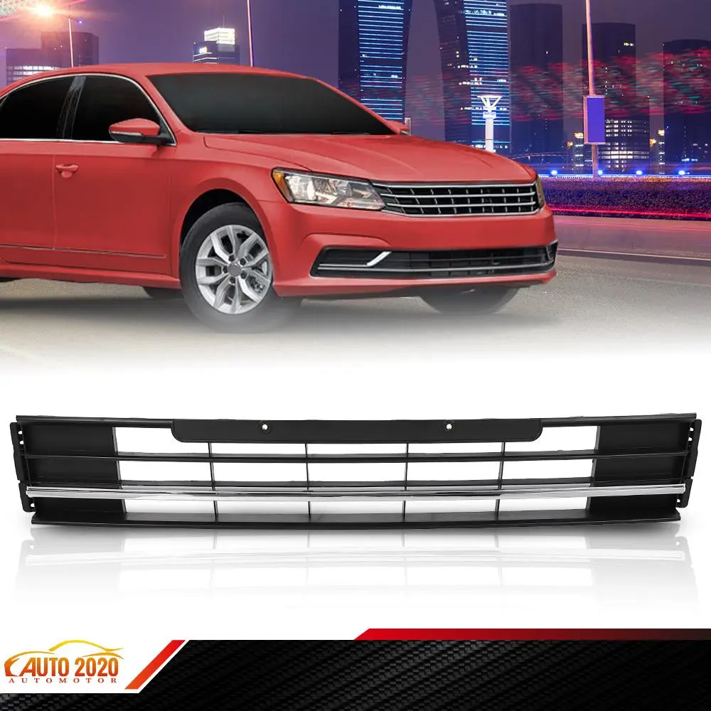 New Lower Bumper Grille with Chromed Look & Chrome Trim, VW Passat Accessories Fit for 2016-2019 VW Passat