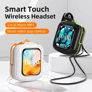 Smart Touch Screen ENC Active Noise Cancellation Wireless Earphone TWS Earbuds Stereo Space Audio HIFI Headphone Video Controller
