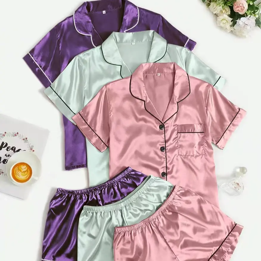 Dark purple + light green + pink