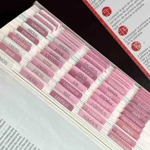 Spanish Laminated Bible Tabs, pestañas para biblia en español, Reposition Large Print Stickers, Easy to Read and Apply for Women and Man (Spanish Pink)