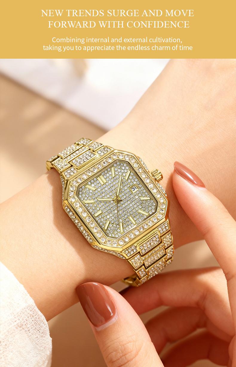 Luxury Ladies' Watch with Diamond Square Dial  Stylish, Sparkling, Luminous, Waterproof, Versatile Wear, Timeless Classic Design, Comes with Watch Adjustment Tool and Gift Box — The Perfect Mother’s Day Gift