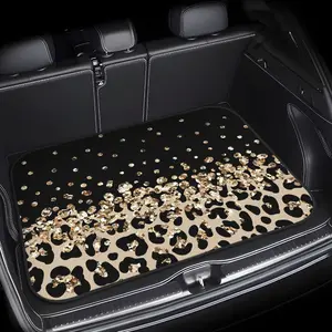 1pc Car trunk mat, Leopard print design anti-slip and easy to clean, the ideal choice for pet owners, the perfect travel, holiday, and birthday gift for family and friends, Travel Musthaves, Fashionable Vehicle Mat, Stylish Car Mat, Nonslip Trunk