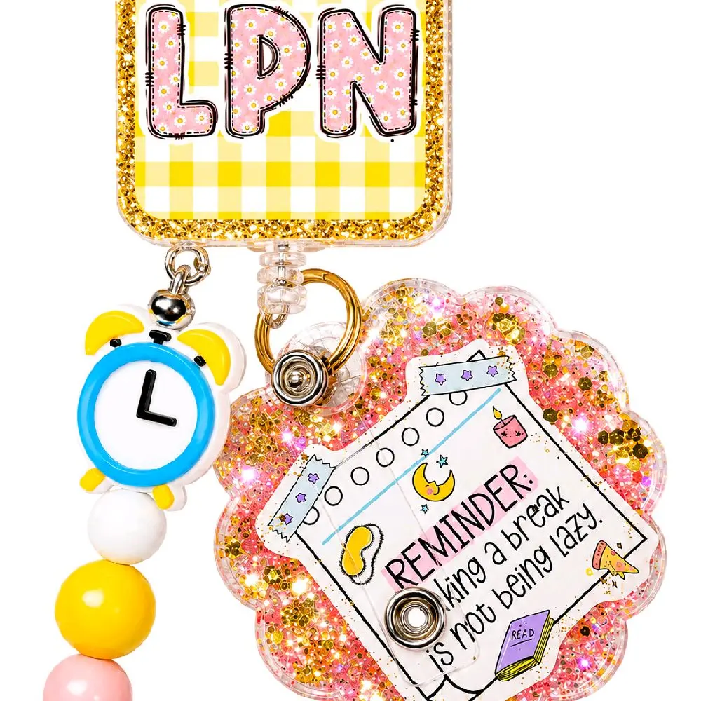 LPN Badge Reels, Retractable ID Holder for Licensed Practical Nurses