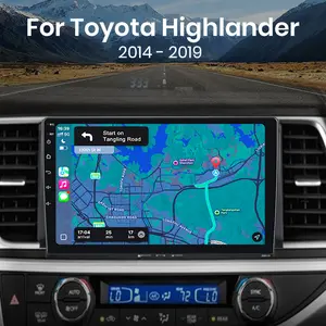 Car Radio Stereo for Toyota Highlander 2014-2019 Built in Carplay/Android Auto,Android Head Unit 4G RAM 64GROM with WiFi GPS Navigation BT DSP 48-EQ SWC AM/FM Radio