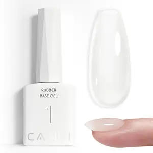 Rubber Base Clear Milky Gel Nail Polish, Clear Milky White Gel Polish Soak Off Color High Gloss Soak Off U V Nail Manicure Salon and DIY at Home