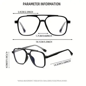 [Double-bridge Glasses] Stylish Double-bridge Glasses | Textured, Unisex, Perfect for Vacations, Parties, Music Festivals, and Street Photography