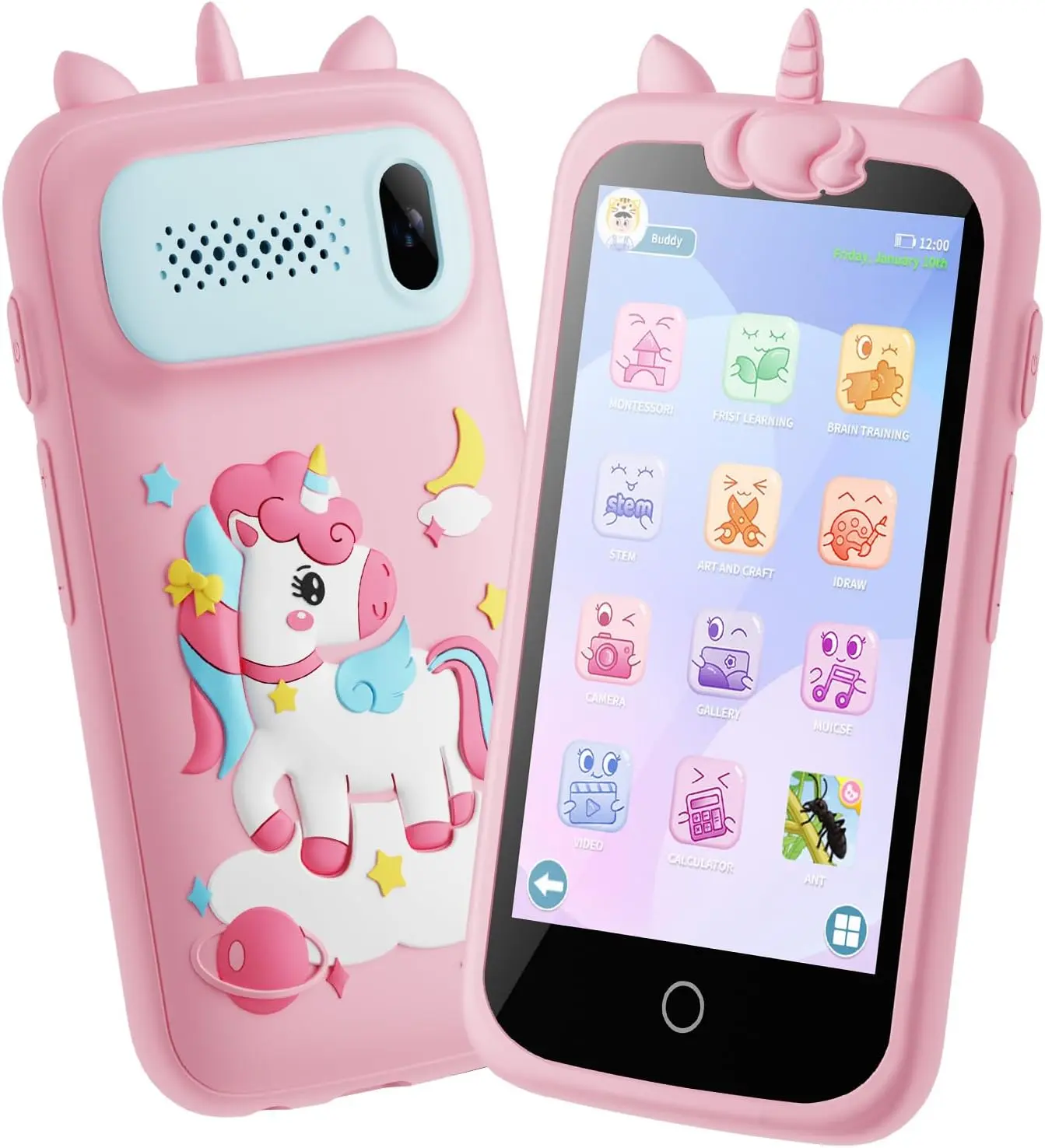 Summer Spring Gift Kids Smart Phone for Girls Toys, 3.97" Touchscreen Kids Cell Phone , Christmas Birthday Gifts for Girls Age 3-12, Toddler Learning Play Toy Phone, 8GB Card Pink