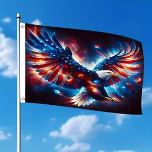 1pc America's 250th Anniversary Bald Eagle Flag 3x5 Feet, Patriotic Single-Sided Outdoor Yard Flag with Two Hole Rings, No Electricity Needed for Courtyard Festival Decor,summervibes
