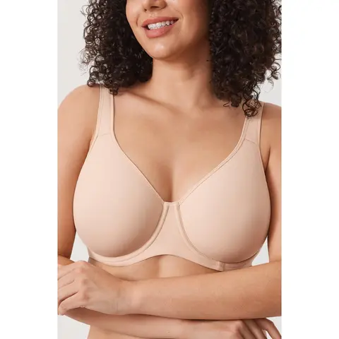 DELIMIRA Women's Inbarely Plus Full Coverage Seamless Bra Underwire No Padded