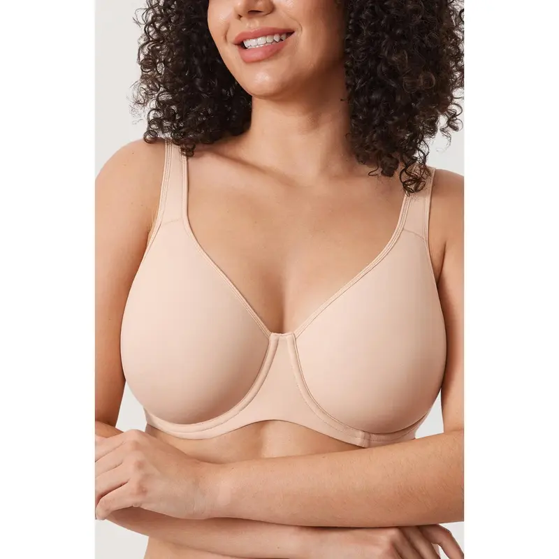 DELIMIRA Women's Inbarely Plus Full Coverage Seamless Bra Underwire No Padded