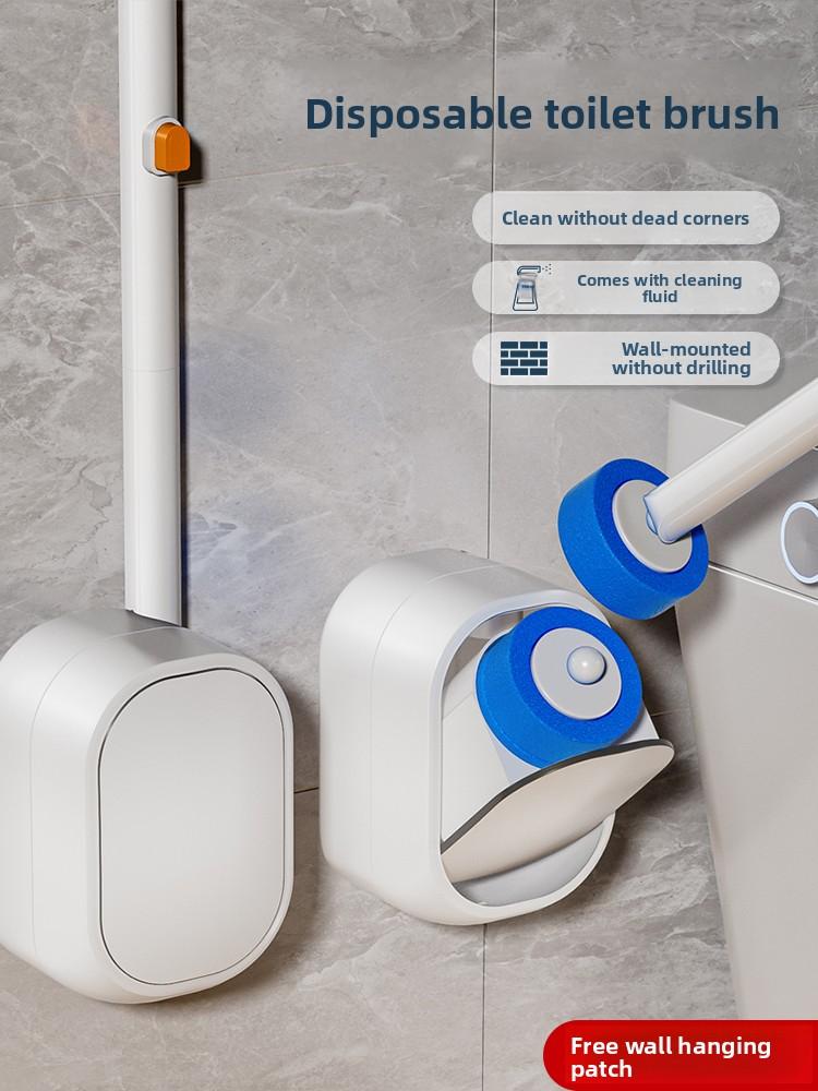 Disposable toilet brush set replacement pad toilet cleaning brush wall-mounted no dead angle cleaning sanitation