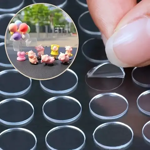 Transparent Round Double-sided Adhesive Dots, 200/400/800pcs Strong Nano No-trace Glue Dots for Wedding Balloons, Car, Christmas Decorations