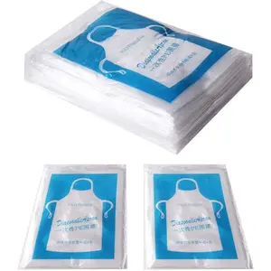 25PCS Clear Polyethylene Waterproof Disposable Aprons For Cooking, Serving, Painting or Dish-Washing