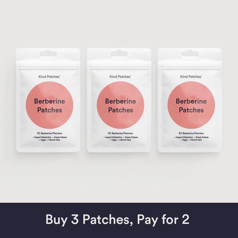 3 Packs of Kind Patches Berberine Patches, Support Metabolism, Steady Release, Support Metabolism, Plant-based Ingredients, Absorbs through the Skin,Vegan, 3 Months Supply