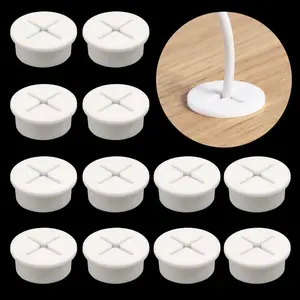 Desk Wire Hole Insert Desk Grommet Rubber Grommets 1 Inch Flexible Wire Grommets   Cord Grommet Wire Hole Cover for Desk, Table and Other Furnitures - 12 Pack(White)