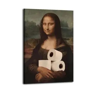 Fun Mona Lisa Portrait Canvas Aesthetic For The Bedroom Wall Sitting Room Dormitory Wall Office Wall Poster Decorative Painting Canvas Wall