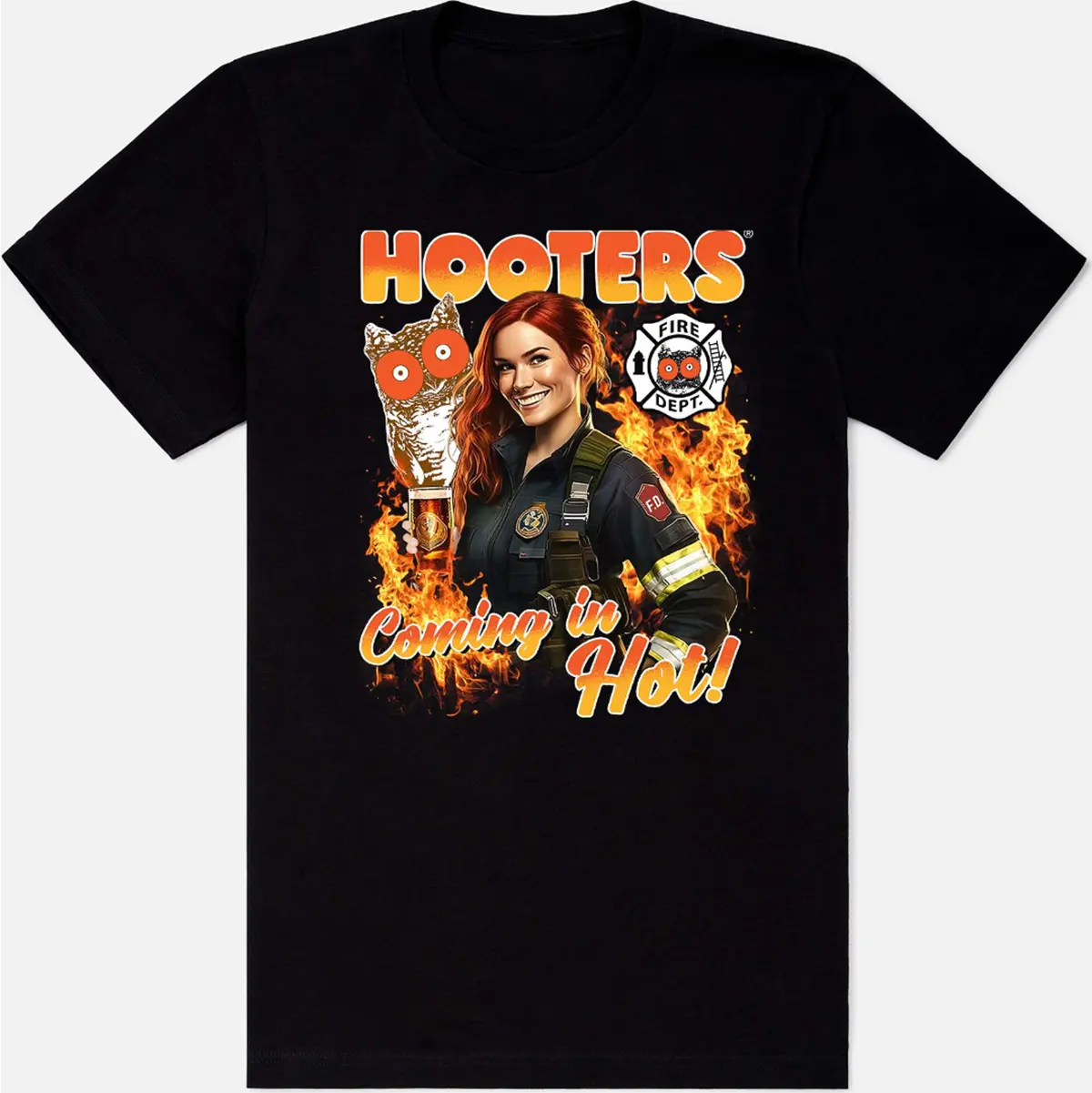 Coming in Hot Hooters T Shirt