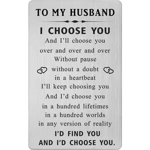 Valentines Day Gifts for Him Husband - Husband Fathers Day Card - Wedding Day Gifts for Husband from Wife - Groom from Bride, Engagement Card, I Love You Gifts, Anniversary Card for Men Ideas