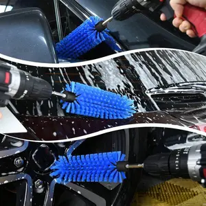 Car Wheel Cleaning Brush, 1pc Drill Brush Attachment for Cleaning, Highly Dense and Durable Car Cleaning Brush for Wheels, Rims, Engines, Exhaust, Bottle