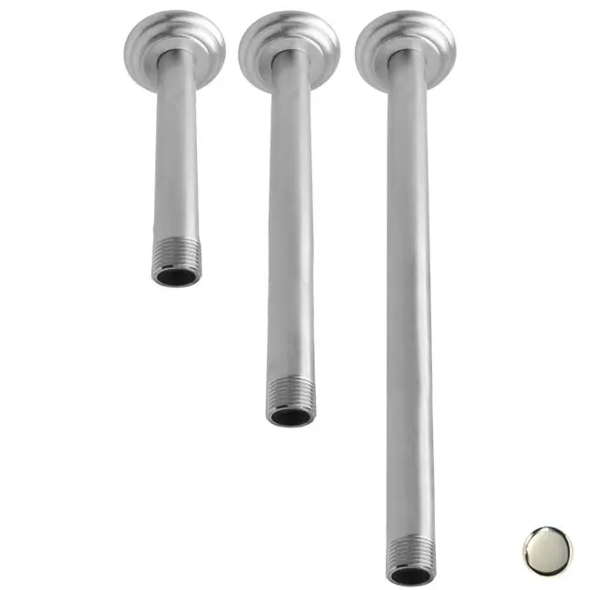 Westbrass D3624A-05 Decorative 0.5 in. Ceiling Arms, Heavy-Duty Flanges - Polished Nickel