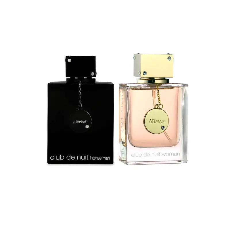 Armaf Limited Edition 2-Piece Unisex EDP Duo Set - Club de Nuit Intense Men’s & CDN Women’s Non-Toxic Liquid Perfumes (3.4 fl oz Each) with Aromatic Amber Spicy, Citrus Rose Wood, Smoky Rose, Fruity Notes, Long Lasting for Adults’ Evening Out, All Seasons