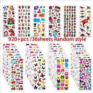 560/920 Cute & Colorful Stickers, Sticker Sheets, Alphabet Stickers - 3D Fluffy Designs with Letters, Numbers - Reusable Polyethylene Stickers for Notebooks, Laptops, and More, Notebook Accessories, Glossy Finish Stickers Kit