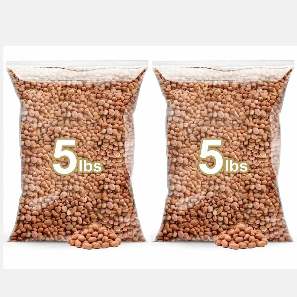 Raw Peanuts, Pure Natural Plant-Based Gluten-Free Snack - Ideal for Boiling, Baking into Cookies and Desserts, Grinding into Peanut Flour or Sauces, 1-10lbs, Long-Term Freshness, No Artificial Colors