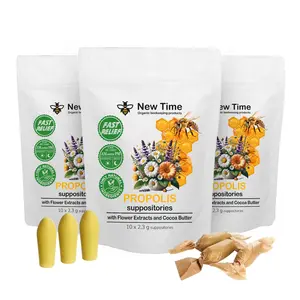 Organic Propolis Suppositories for Men, Women - Natural Hemorrhoid Relief, Support for Burning, Itching, Soothing, and Healing Comfort,  3 Pack