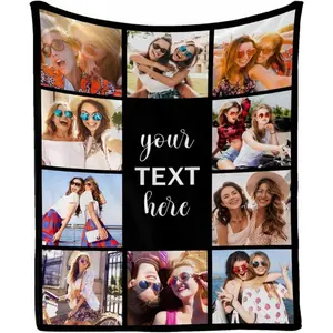 Photo Blanket, Customized Blanket Gifts for Best Friend, Sister, Family, Dad, Mom, Daughter, Son, Personalized Photo Blanket, Birthday Gift, Christmas Gift, Valentine’s Day, Soft Fleece Throw