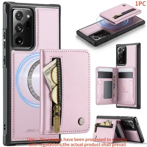 For Samsung Galaxy Note20 Ultra Case, Rfid Shielded Wallet Phone Cover, Magnetic Closure, Shockproof, 3 Card Slots, 2 Pouches, Unisex Design