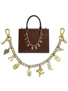 Vintage Bag Extender Chain, Handbag Wallet Jean Belt Buckle Charm, Geometric Pattern Retro Style Accessory for Women & Men, Perfect Gift Idea